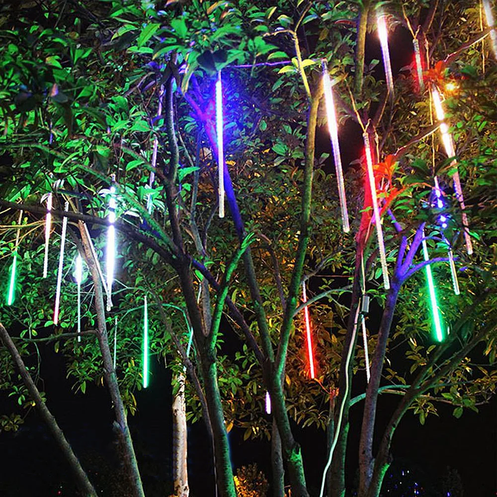 20 см 30 см 50 см метеоритный дождь трубы светодиодные водонепроницаемые лампы Новогодняя Рождественская елка Свадьба Открытый садовый декор для дворика