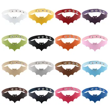 

Womens Harajuku Faux Leather Choker Necklace Bat Wings Shaped Collar Garter Ring