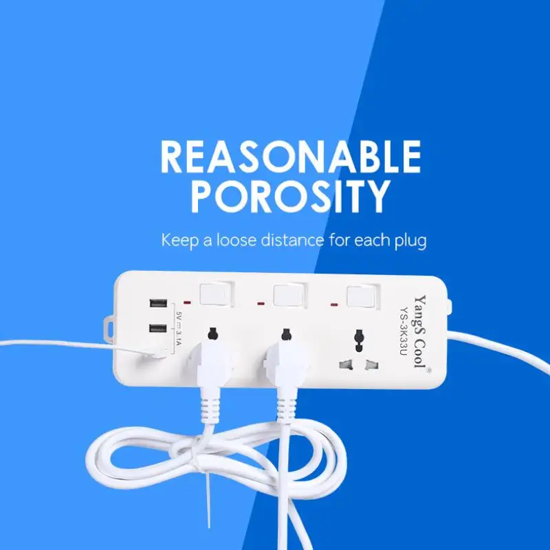 ЕС Plug Удлинитель Переключить индивидуальное управление AC Розетки Защитная дверь