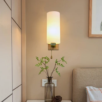 

Hartisan nordic wood wall light minimalism metope installed fixed device interior lighting bedroom beside wall sconces lamp