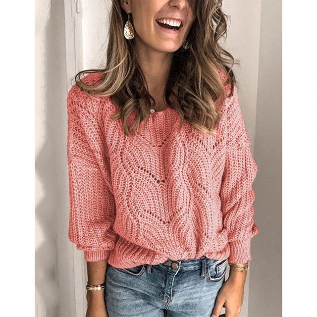 Pink Sweater Cardigan Ladies Black Hollow V-neck Sweaters Women Spring  Autumn Casual Streetwear Knit Sweater Women Top Clohes - Pullovers -  AliExpress