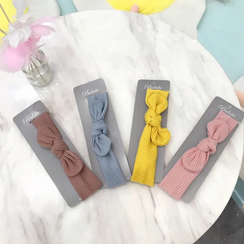 Повязка для волос с бантиком и бантиком для маленьких девочек; повязка на голову с кроликом