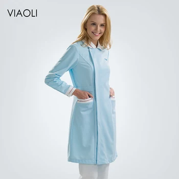 

ladies long-sleeved sports models frosted clothes or nurse coat women professional Nurse's robe uniforms Beauty salon clothing