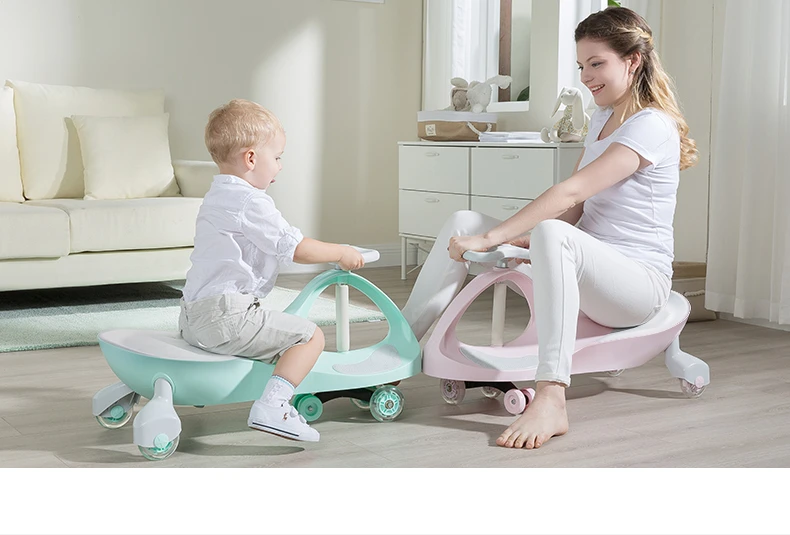 Excellent New Twist car child bicycle yoyo balance Trolley caster buggy 1-3 male and female baby mute round swing Pedicab vehicle 19