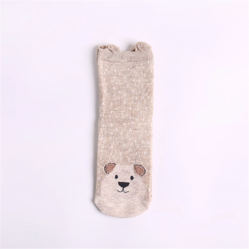 Забавный мультяшный 3D Ушастый носок для девочек медведя лисы ежика панды совы милые носки средней длины для лета и осени Прямая поставка