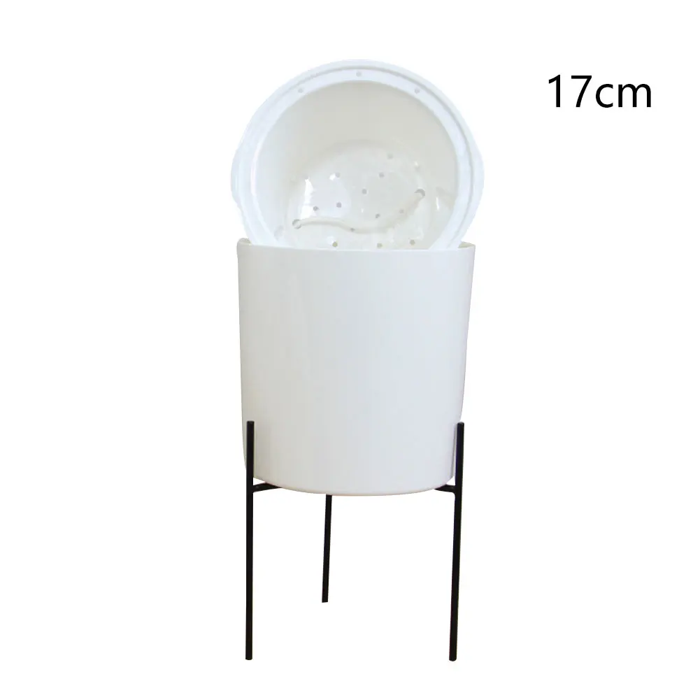 Flowerpot Set Vase With Iron Stand Indoor Decorative Green Planter Balcony Home Flowerpot Set