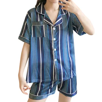 

Summer Pajamas set Women 2Pcs Short Sleeve Shorts Pajmas Loose Sleepwear Homewear домашняя одежда daily nightwear gift new 2020