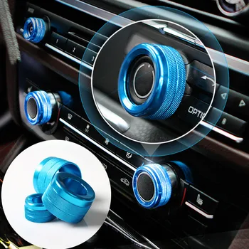 

Blue Air Condition Knob Cover For BMW 5 Series F10 F11 GT F07 2010-2015 Low Equipped