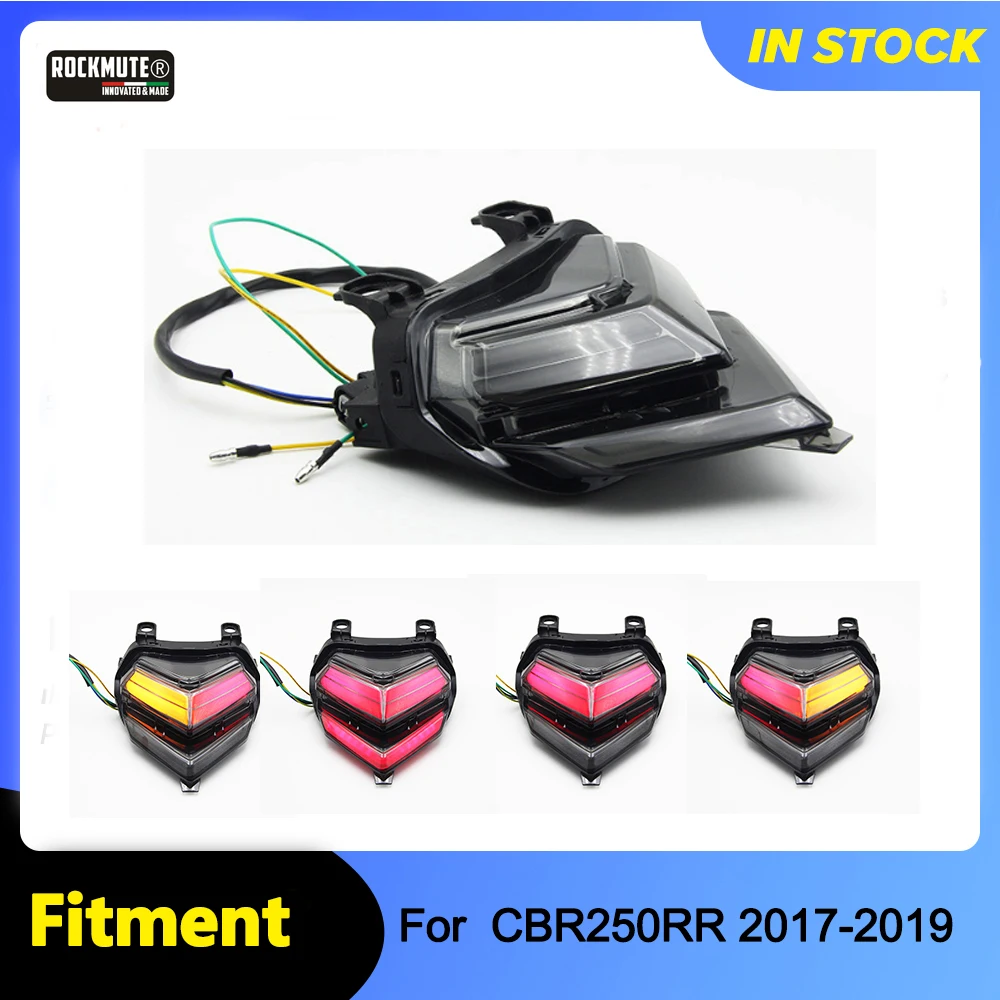 

Motorcycle LED Rear Turn Signal Tail Stop Brake Light Lamps Integrated For HONDA CB250RR 2017 2018 2019