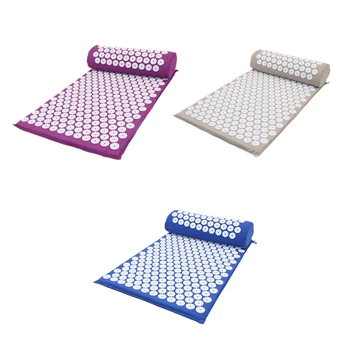 

Comfortable Massage Cushion Yoga Mat Acupressure Cushion Blue Needle Cushion + Head Pillow Massage Appliance 3 Colors