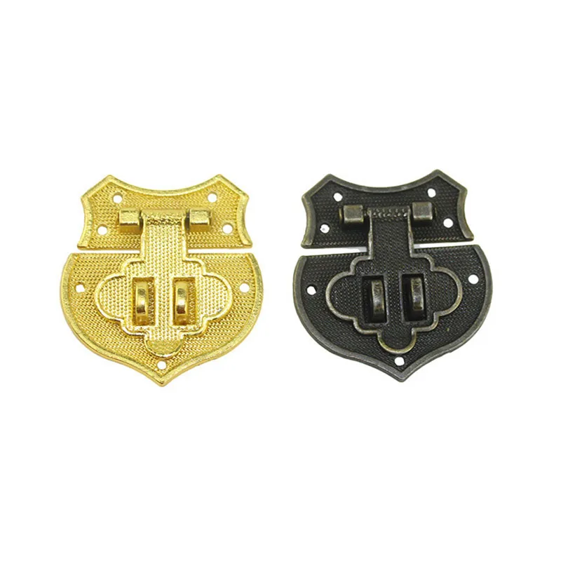 1x Antique Padlock Bronze/Gold Box Hasp Lock Catch Latches for Jewelry Box Suitcase Buckle Clasp Furniture Hardware