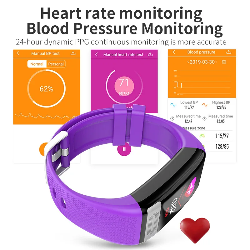 C20S ECG PPG смарт-браслет кровяное давление часы пульсометр монитор сна смарт-Браслет фитнес-трекер здоровье браслет