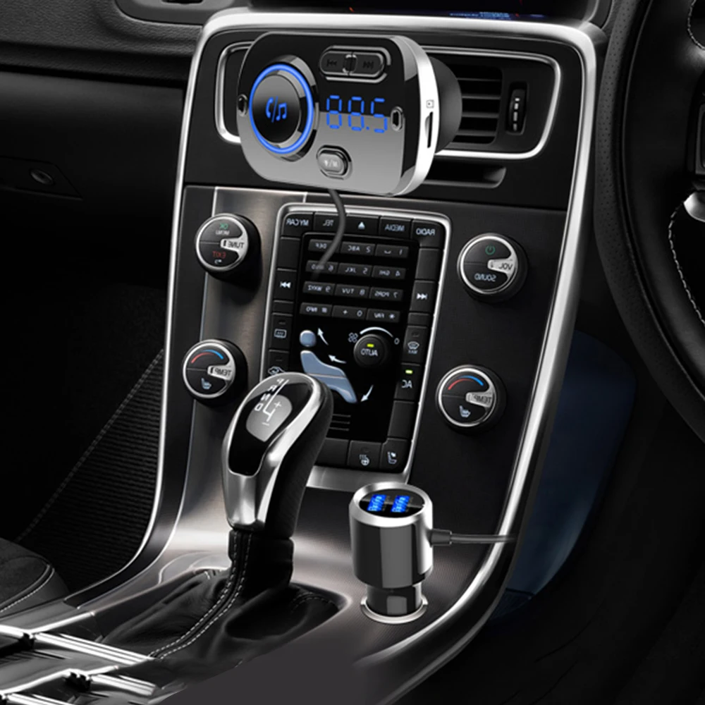 12-24 в смарт-автомобиль Bluetooth 5,0 fm-передатчик беспроводной Handsfree аудио приемник Авто mp3-плеер двойной USB быстрое зарядное устройство