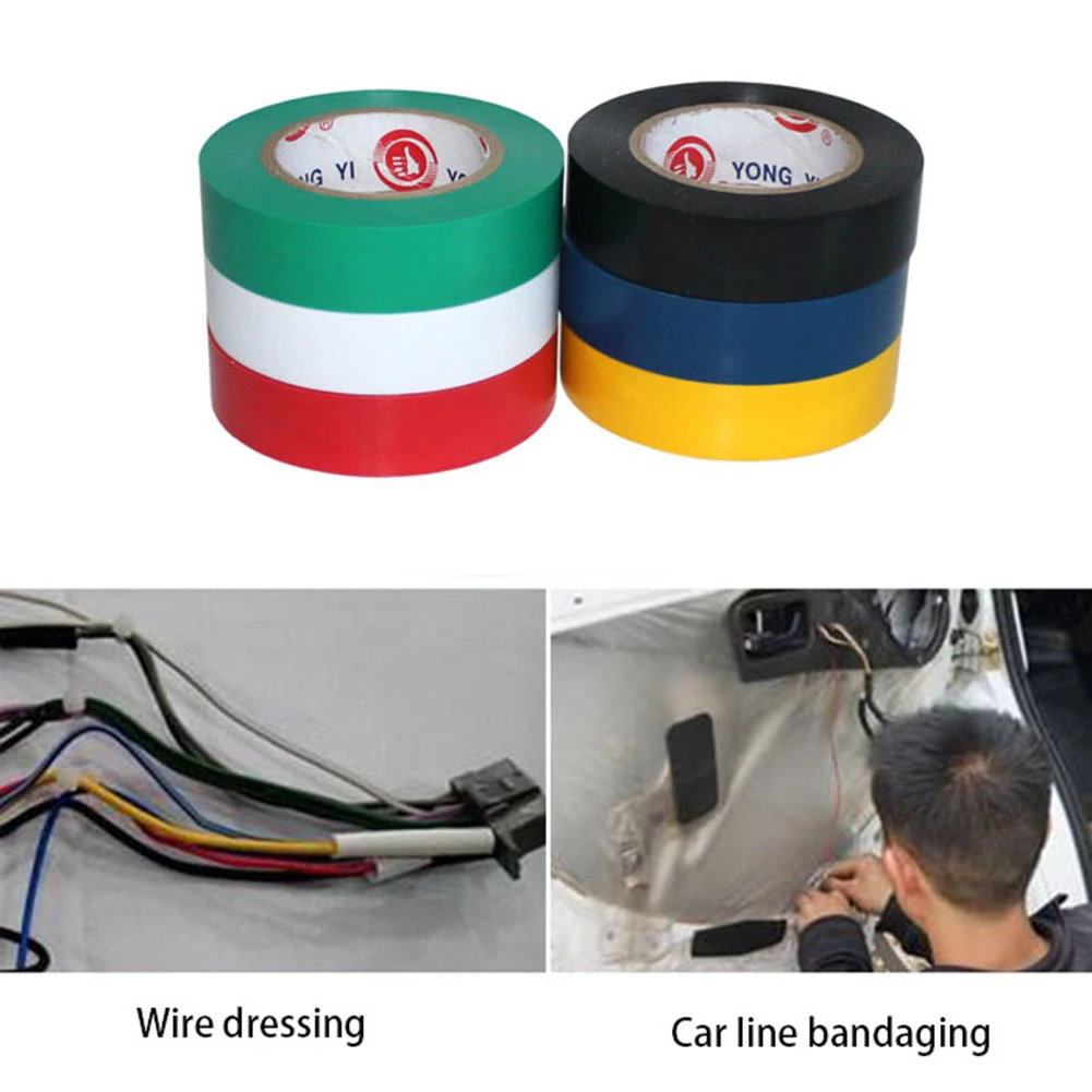 9M Wire Flame Retardant Electrical Insulation Tape Electrical High Voltage PVC Tape Waterproof Self-adhesive Electrician Tape