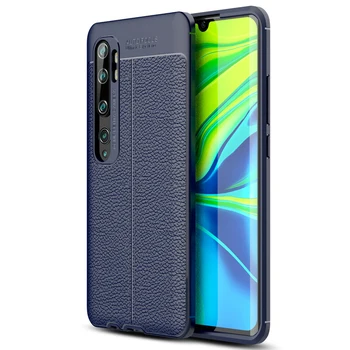 

50pcs/lot For Xiaomi Mi CC9 Pro Luxury Flexible Skin Rugged Litchi Shockproof TPU Case For Xiaomi Mi Note 10