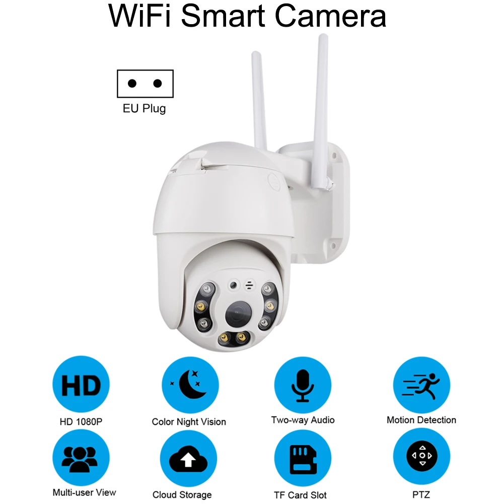 Dome ao ar Resistente à Água de Áudio à Prova Câmera sem Fio de Vigilância em Casa Livre Wifi Câmera D2água 2mp ip Seguro 1080 p 20 prova d2água 2mp câmera sem fio de