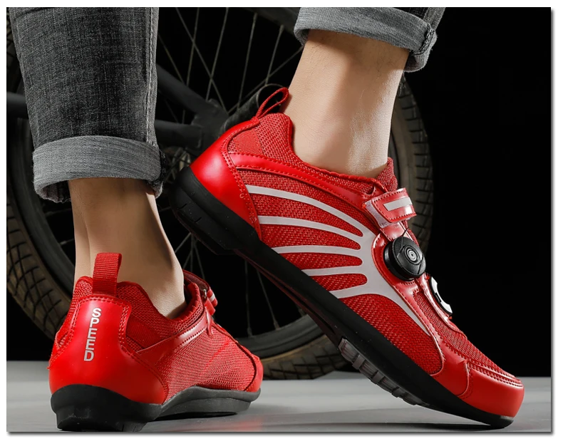Men Women Road Riding Racing Shoes Outdoor Breathable Cycling Profession Bicycle Shoes Self-Locking Sport MTB Shoes Size 36-45