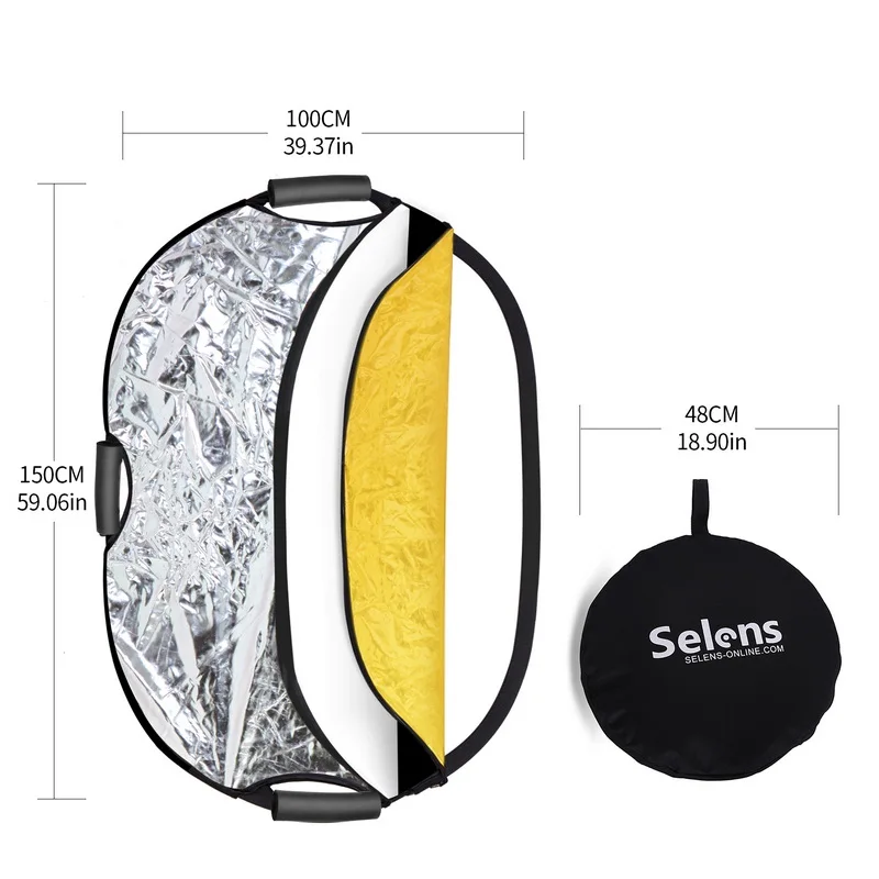 PHOTOGRAPHY REFLECTOR 5IN1 REFLECTOR PHOTOGRAPHY 100X150CM LIGHT REFLECTOR PORTABLE CAMERA LIGHT HANDLE CASE