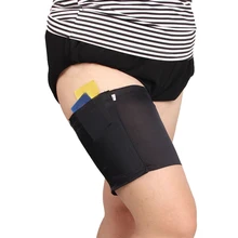 Женская антифрикционный летняя Защитная сумка для телефона, уличные бедренные подвязки, гетры, Нескользящие, из спандекса, однотонные, скрытые, стройнее