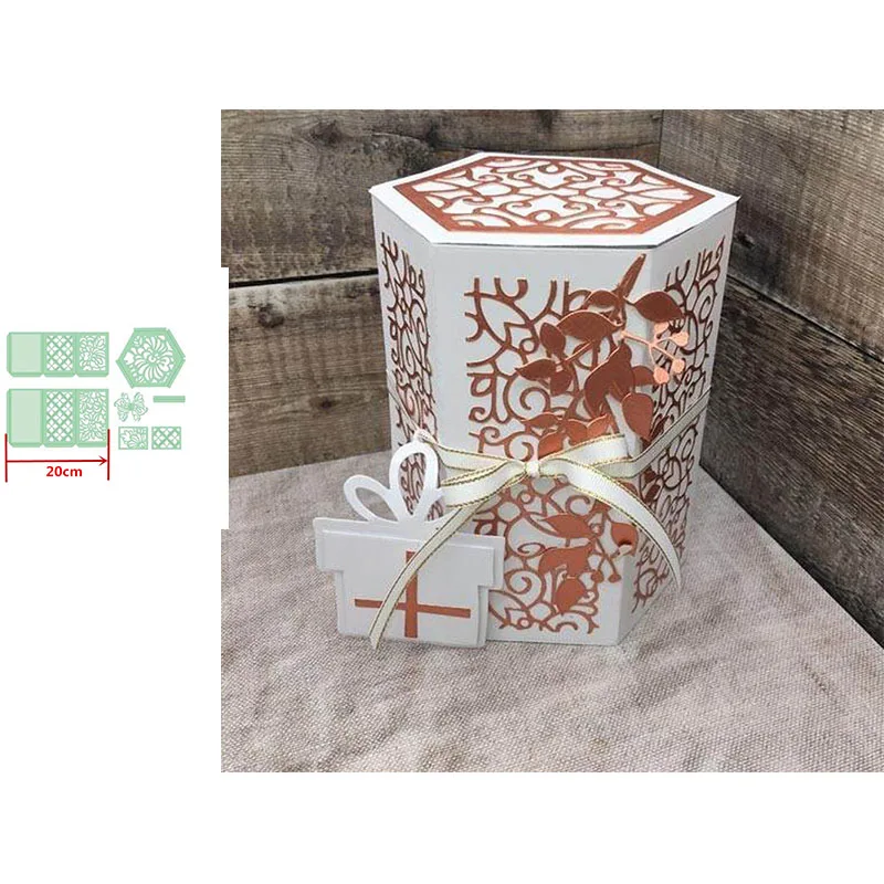 3D Изысканная кружевная Подарочная коробка, штампы, рождественские украшения, штампы для скрапбукинга, для изготовления бумажных открыток - Цвет: 1