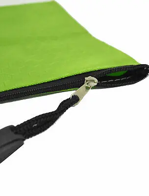 Office Zipper Closure Hexagon Pattern A5 Paper File Document Organizer Bag Green