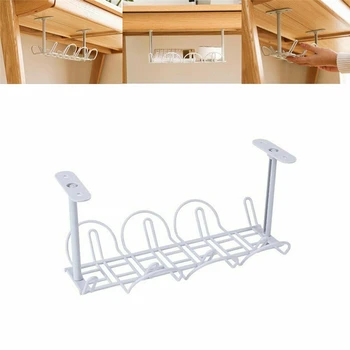 

Under-table Storage Rack Table Bottom Power Socket Holder Charging Cable Hanging Rack Line Desk For Home Office Organiser