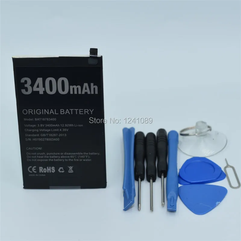 

Mobile phone battery for DOOGEE Y8 battery 3400mAh Long standby time Give disassemble tool for DOOGEE BAT18783400 battery