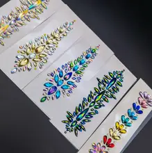 Hair Gems Tattoo Stickers Face Body Jewels Music Party Decoration Eyes Mermaid Rhinestone Glitter Sheet Self Adhesive 50pcs/lot