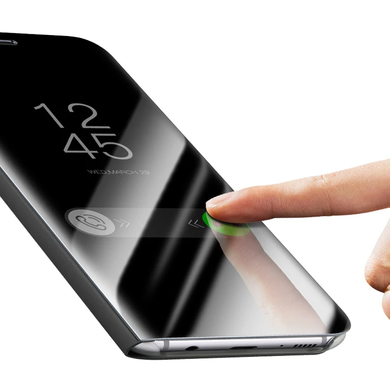 Умный флип чехол для смартфона зеркальный подходит к моделям Samsung Galaxy S8 S9 Plus S10 S10e