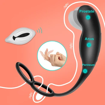 Male Prostate Massage Vibrators With Semen Lock Ring Anal Plug Wireless Remote Control Sex Toys for Men Gay Masturbator 1