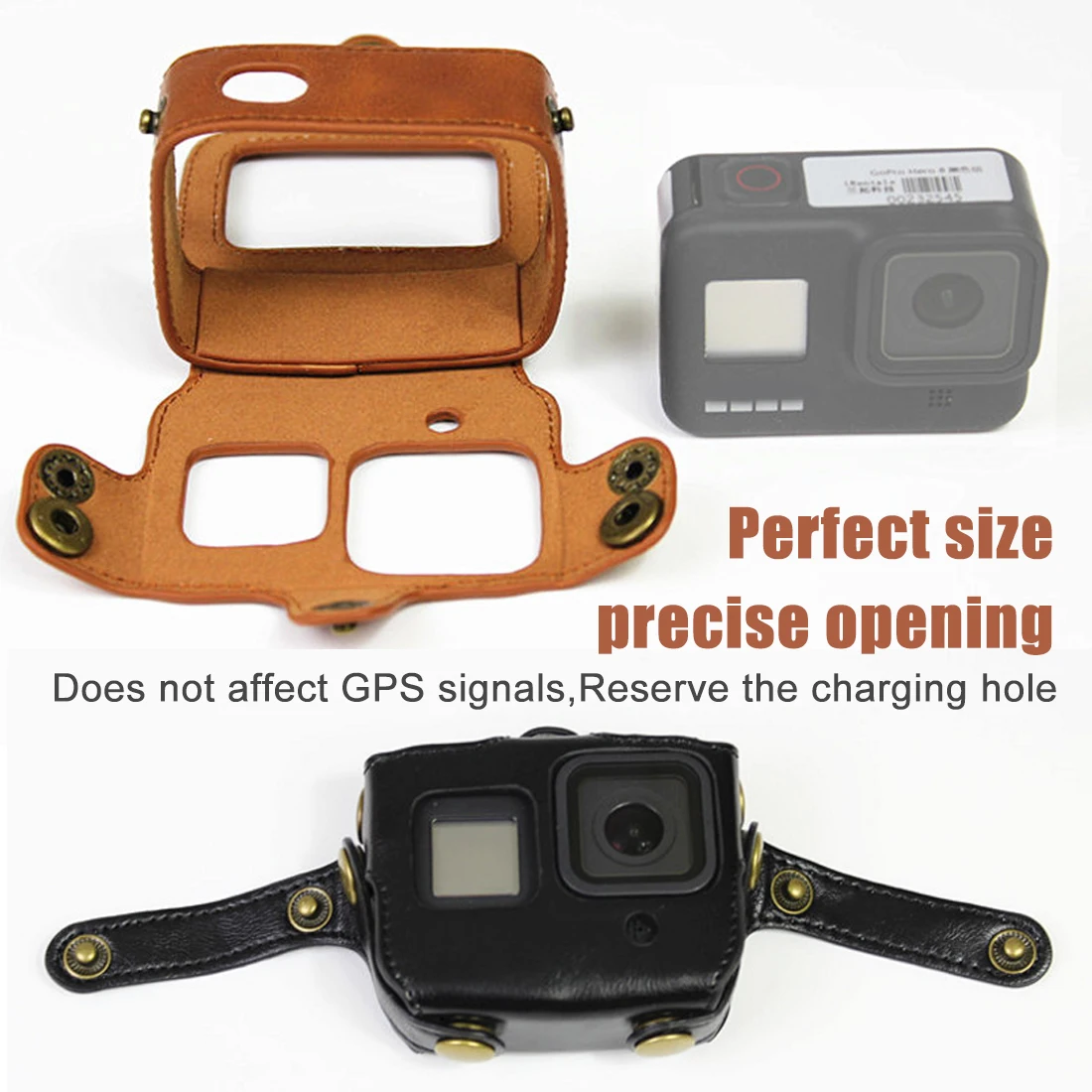 Кожаный чехол JINSERTA для Gopro Hero 8, черный чехол из искусственной кожи, защитный чехол для Go Pro Hero 8, аксессуары для экшн-камеры