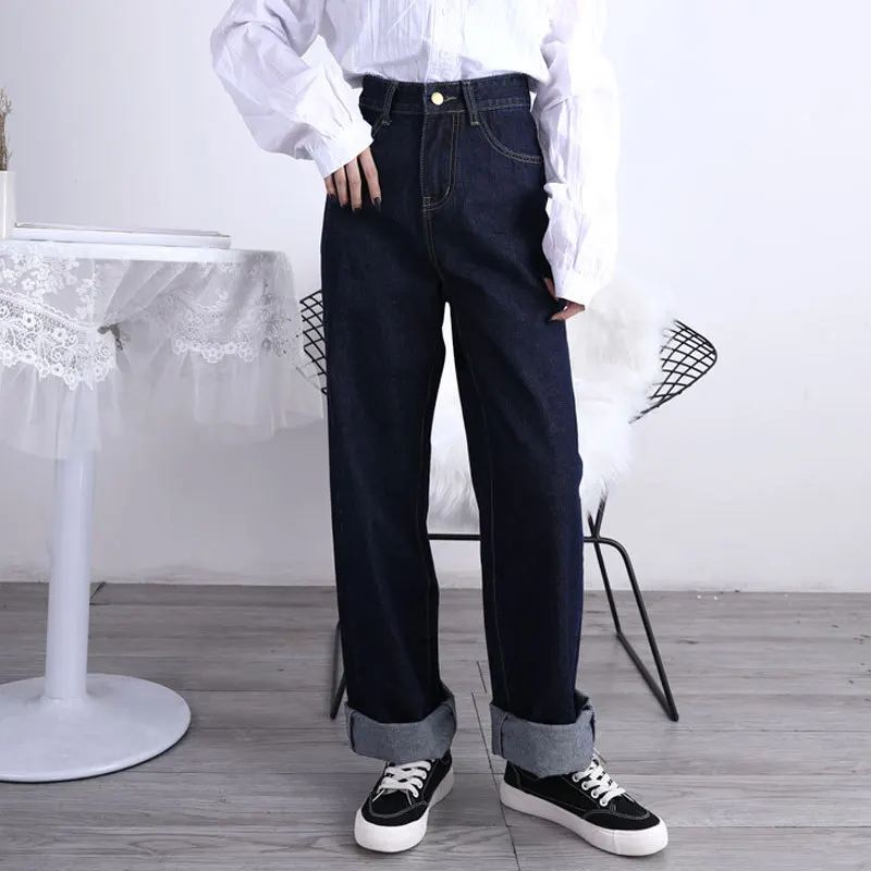 Neploe 2020 Autumn New Jeans Pants Korean High Waist Straight Long Trousers Causal Demin Women Pants Mujer Pantalones 4D994