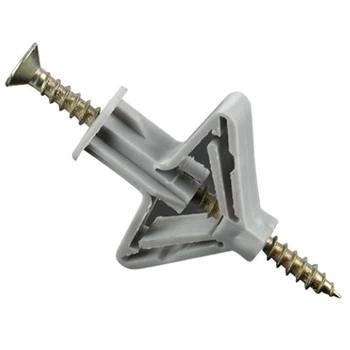 

100Pcs Poly Toggle Plasterboard Anchor Plastic Expansion Tube Pipe Wall Anchors Plugs Expansion with Screw Kit