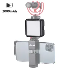 

Ulanzi VL49 Mini LED Video Light Dimmable Vlog Light with 3 Cold Shoe Mount Mic Built-in 2000 mAh Battery Type C Charge Light