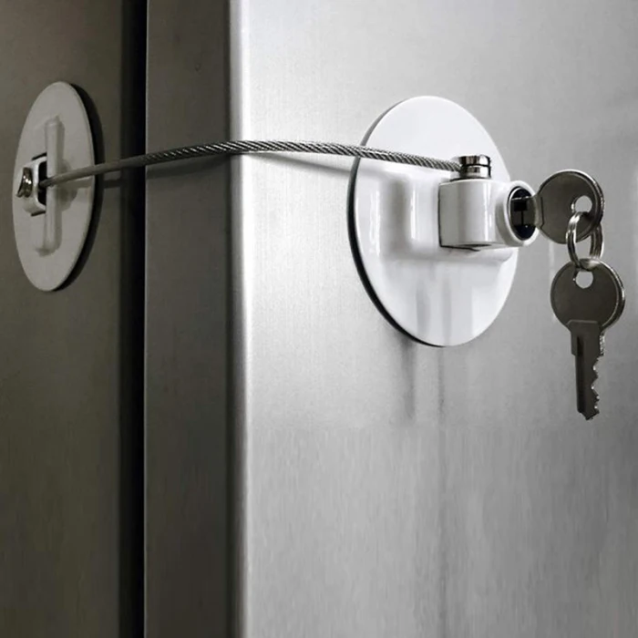 Children Safe Lock Multi Use Latches Window Refrigerator Safe Limits Lock for Drawer Door with Key TN88