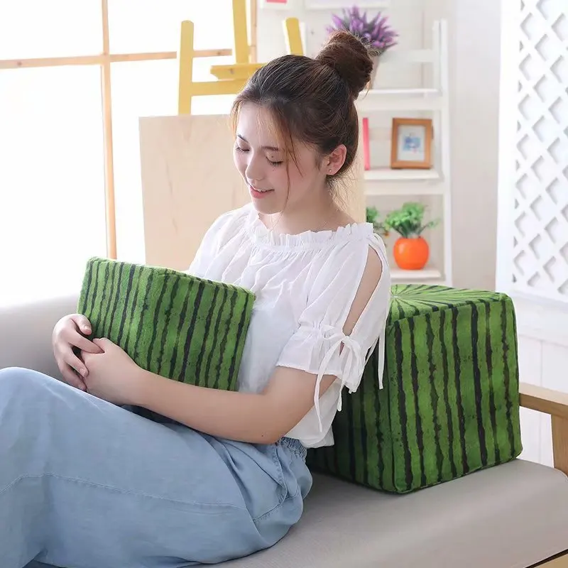

Model Japan Square Watermelon Pillow Summer Fruit Pillow Plush Toys Decorative Pendant Wholesale Customizable Gift