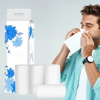 

12 Roll Strong Soft 4-Ply Toilet Paper Bath Tissue Bulk Roll Skin-friendly CLH@8