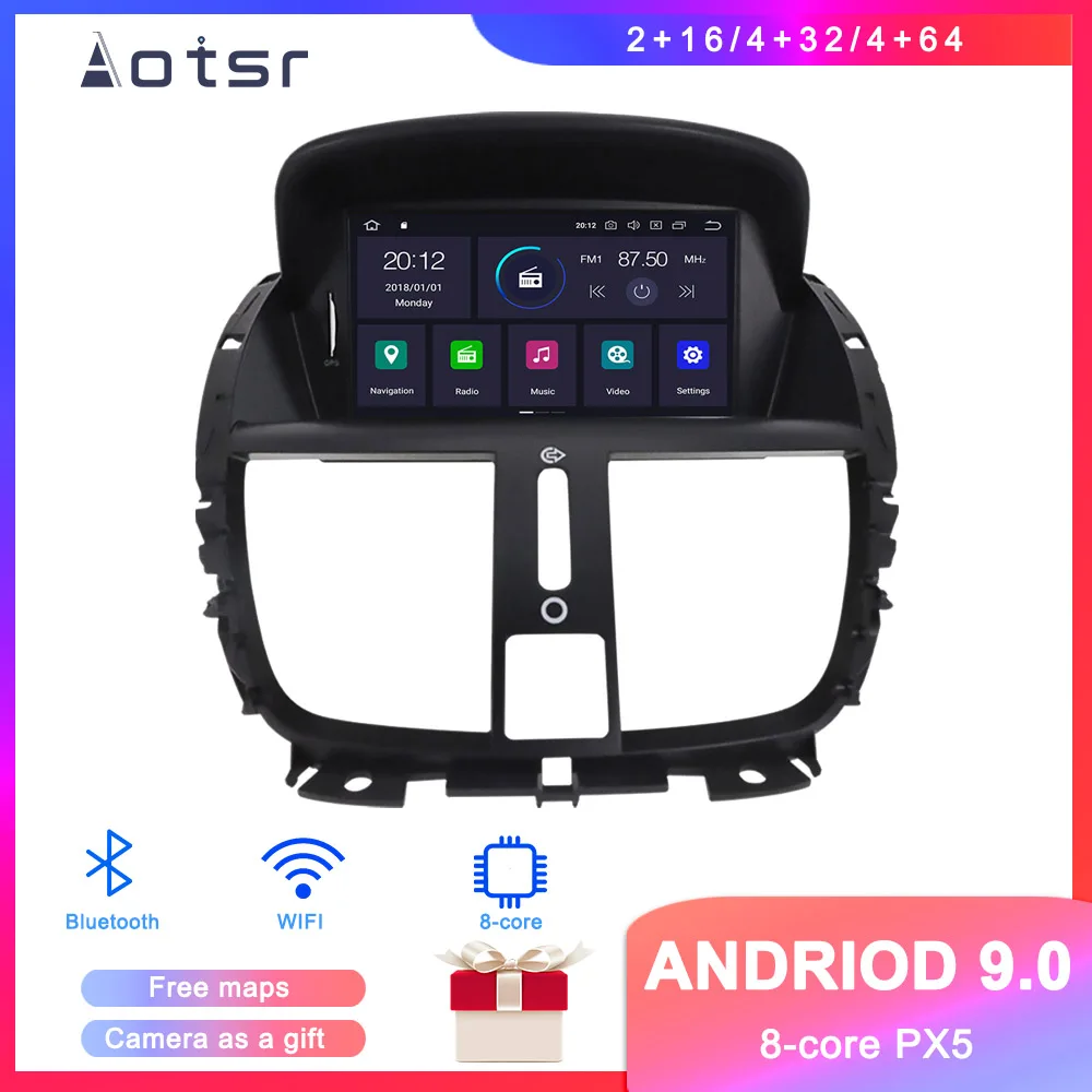 

DSP Android 9.1 GPS Navigation Car DVD Player For Peugeot 207 2008-2014 Auto Stereo Radio Multimedia player Head Unit recorder
