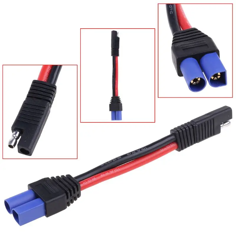 

1pc 10 AWG Sae To EC5 Male Plug Connector Power Automotive Adapter Cable Wire