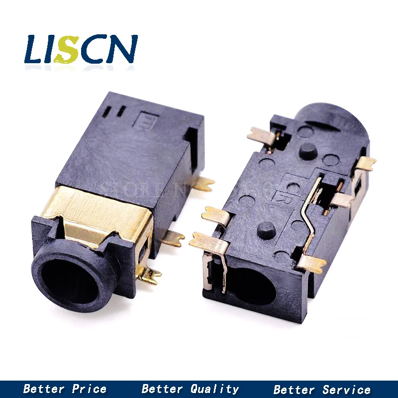 

10PCS 3.5 MM headphone socket Audio socket PJ-342 Surface mounted 6 feet Double track gold plated