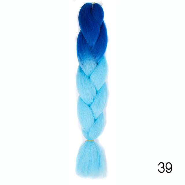 Hair Braid Synthetic Jumbo False Braid Pre Stretched Afro Wholesale Ombre Braiding Hair Extensions  Color Dreadlocks #Blue