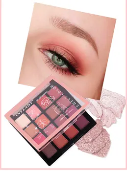 

16 Color Eyeshadow Palette Waterproof Fine Silky powder Glitter Matte Eye Shadow Pigment Palette Long Lasting Eye Makeup TSLM1