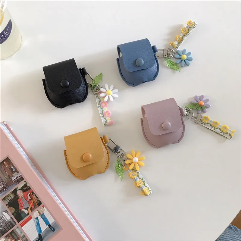 Чехол из натуральной кожи для AirPods 2 чехол Модный цветочный наушников Airpods