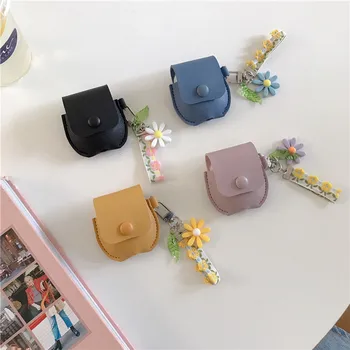 

Real Leather Case For AirPods 2 Case Fashion Flower Earphone Cover For Airpods Case Silicone Soft Funda