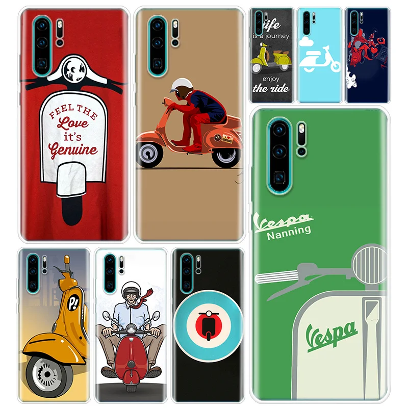 Vespa скутер велосипед чехол для телефона Huawei Y5 Y6 Y7 Y9 2019 Honor 9 10 20 Lite 8S 8A 8X 9X 7A 7X 20i V30 V20 Pro