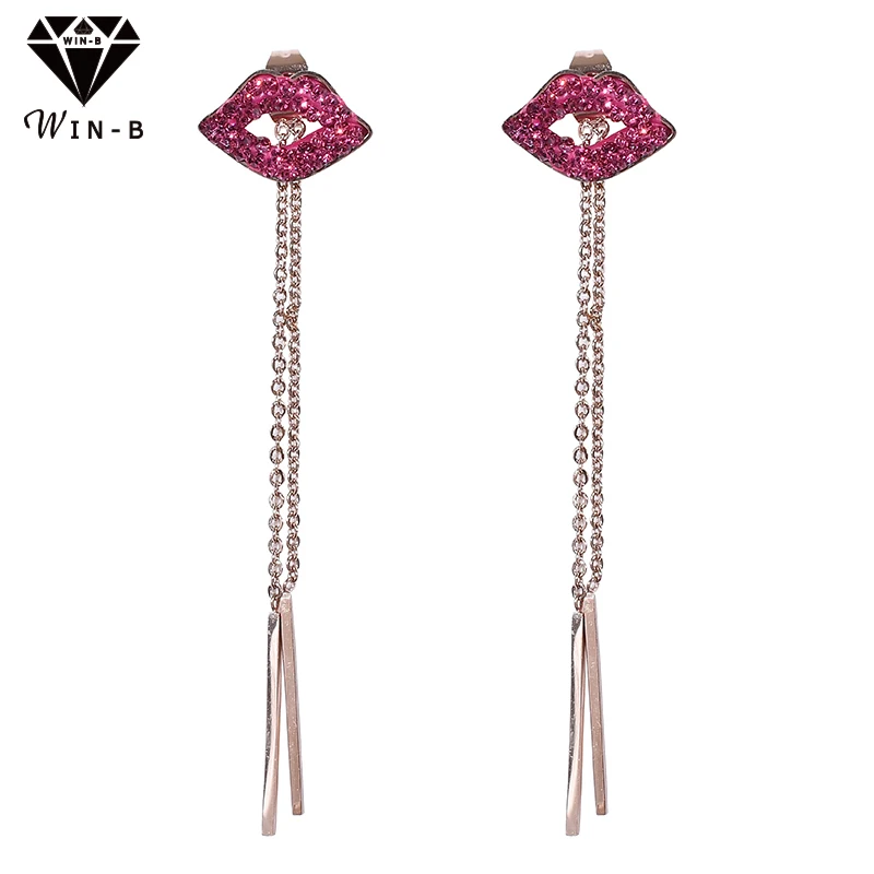 WIN B женские модные золотые Хип Хоп Ночной клуб висячие серьги увлекательные