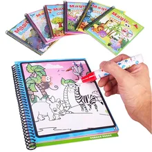 Libro de colorear Montessori Doodle y lápiz mágico tablero de dibujo para niños juguetes libro de dibujo de agua mágico regalo de cumpleaños
