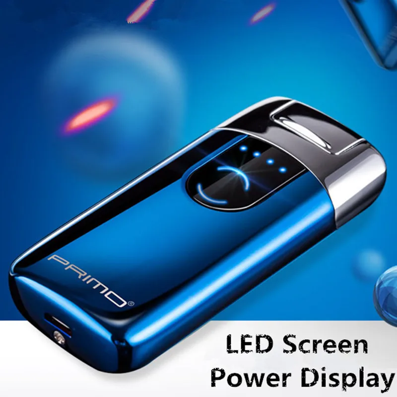 

Primo New Dual Arc USB Lighter Rechargeable Electronic Lighter LED Screen Cigarette Plasma Induction Palse Pulse Thunder Lighter