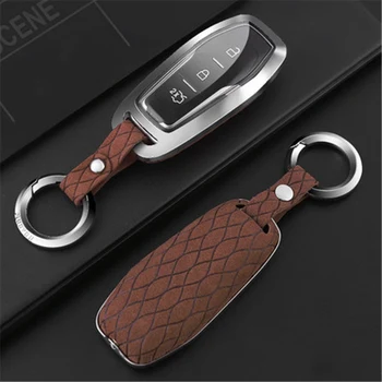 

Suede Fur Zinc ally Car Key Case Protection Cover For Ford Fusion 2 3 4 MK2 MK3 MK4 Edge Mondeo Mustang F-150 Ecosport Kuga ST