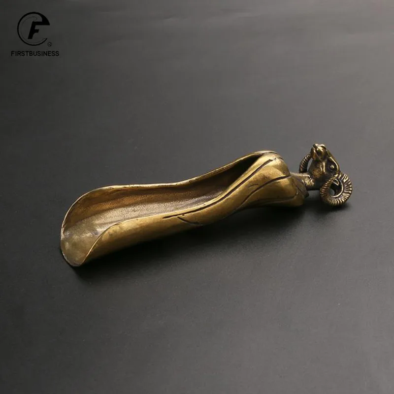 Description Picture 3 of itemNEWEST Tea Scoops Shovel Brass Copper Goat Head Khazra Coffee Black Tea Spoon Powder Teaspoon Teaware Tea Ceremony Ice Cream